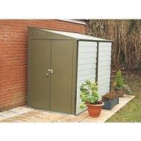 Trimetals Titan 960 7' 6" x 10' (Nominal) Pent Metal Motorbike Store Olive / Moorland Green (569RY)