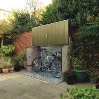 6'4 x 2'9 Trimetals Ramped Metal Bike Shed  Green (1.95m x 0.88m)