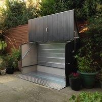 6'4 x 2'9 Trimetals Protect.a.Cycle Metal Bike Shed with Ramp - Green (1.95m x 0.88m)