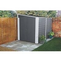 Trimetals Titan 950 6' 6" x 10' (Nominal) Pent Metal Motorbike Store Anthracite / Goosewing Grey (978RY)