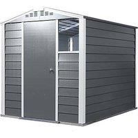 Trimetals Titan 640 6' 6" x 5' (Nominal) Apex Metal Shed 2-Tone Grey (331RY)