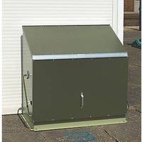 Trimetals Sentinel 3' 6" x 2' (Nominal) Pent Metal Tool Store with Base Olive / Moorland Green (394RY)
