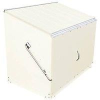 Trimetals Stowaway 4' 6" x 3' (Nominal) Pent Metal Tool Store with Base Cream (160RY)