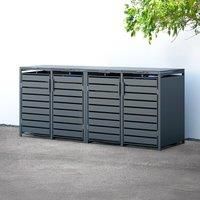 Trimetals Quad 240L Anthracite Metal Wheelie Bin Store (2.64m x 0.80m)