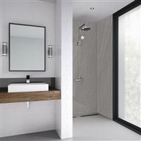 Mermaid Moonlit Sand Laminate Shower Wall Panel Square Edged 2420mm x 1200mm in Brown
