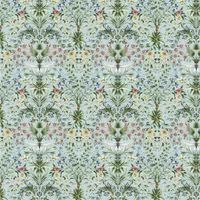 Clarke & Clarke Mirabell Secret Garden 10.05m x 52cm Matte Wallpaper Roll Seaglass 1,005cm L X 52cm W