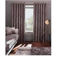 Studio G Naples Velvet Lined Eyelet Curtains 117cm X 137cm 46”x54” Heather