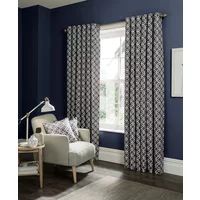 Studio G Castello Eyelet Room Darkening Curtains, Indigo - 228 x 182cm