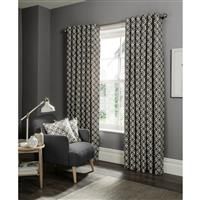 Zipcode Design Terry Eyelet Room Darkening Curtains Zipcode Design Size per Panel: 229 W x 229 D cm, Colour: Charcoal  - Charcoal
