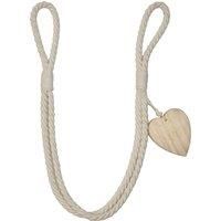 Wooden Heart Rope Tieback Natural