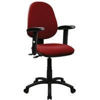 Nautilus Designs Java 300 Medium Back Task/Operator Chair Height Adjustable Arms Wine (777PK)