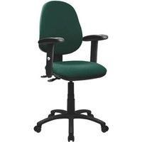 Nautilus Designs Java 300 Medium Back Task/Operator Chair Height Adjustable Arms Green (609PK)