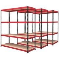 RB Boss 4-Tier Powder-Coated Steel Freestanding Boltless Shelf Units 1525mm x 610mm x 1980mm 3 Pack (220PT)