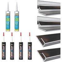 Splashwall Panel Installation Kit Polished Silver (290KU)