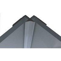 Splashwall Silver Effect Straight Panel Internal Corner Joint, (L)2440mm (T)4mm