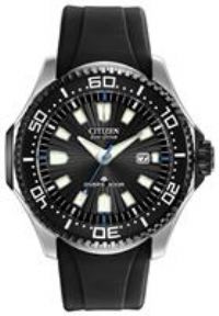 Citizen EcoDrive Men's Rotating Bezel Black Silicone Watch