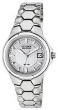 Citizen Ladies Silver Tone Date Display Stainless SteBracelet Watch EW1570-53A