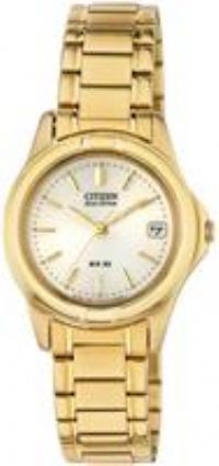 Citizen Ladies Eco Drive Gold Tone Stainless Steel Bracelet Watch EW0372-87P