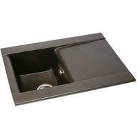 Abode Aspekt 1 Bowl Granite Composite Kitchen Sink Black Metallic Reversible 716 x 500mm (973RK)