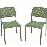 "BISTROT" STACKING CHAIRS x 2 in OLIVE by NARDI ND/161-2
