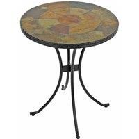 EXCLUSIVE GARDEN ONDARA 60cm Bistro Table, Natural Dark Red & Brown Tones, 60x60x73 cm