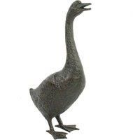 Solstice Sculptures Goose Tall 66Cm Aluminium Dark Verdigris