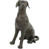 Solstice Sculptures Dog 56Cm Aluminium Dark Verdigris