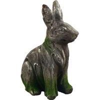 "DRIFTWOOD RABBIT" GARDEN ORNAMENT, WEATHERED WOOD with MOSS EFFECT XST/685