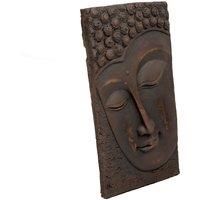 LOVELY BUDDHA WALL PLAQUE, PORTRAIT SHAPE, ANTIQUE BRONZE EFFECT