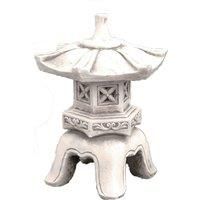 Solstice Sculptures Antique Stone Effect Pagoda Low, 31x31x40 cm