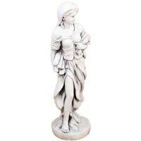 'FOUR SEASONS' "ANNIE in AUTUMN" GARDEN STATUE, WHITE STONE EFFECT, XST/967