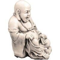 Solstice Sculptures Buddhist Monk Sitting 43Cm Antique Stone Effect
