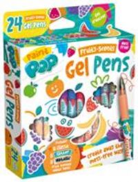 Paint Pop - Fruity Scents Gel Pens For Kids - 8 Classic, 8 Glitter and 8 Shimmery Metallic Coloured Scented Pens - Mess-Free, Fast Drying Action, Easy Clean Up, Multi-Surface, Creative Fun - 3+ Years