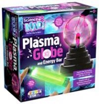 Science Mad - Plasma Globe & Energy Bar 2-In-1 Kit for Kids - Explore Fascinating Properties of Electricity - Multiple Flashing Colours - Control Plasma With Fingers, STEM, 8+ Years
