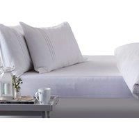 Hippychick Cotton Fitted Mattress Protector, 100 Percent Waterproof, Anti Allergy, Machine Washable, 100 Percent Pure Brushed Cotton, White, 150 x 200 cm, Fits Kingsize Bed