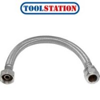 Flexible Tap Connector 15mm x 3/4" 10mm Bore. 300mm