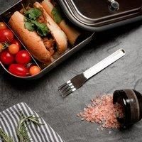 Stainless-steel Lunchbox Leakproof Plastic Free Vacuum Valve 1ltr Black and Blum