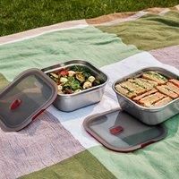 Black and Blum Microwaveable Steel Square Meal Prep Box