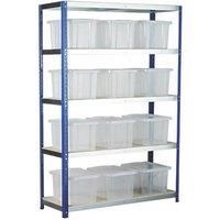 Barton Ecorax Shelving Silver/Blue 1200 x 450 x 1800mm (28549)