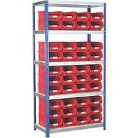 Barton Ecorax Shelving Red 900 x 450 x 1800mm (35916)