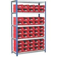 Barton Ecorax Shelving Red 1200 x 450 x 1800mm (68873)