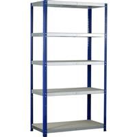 Barton Eco 5 Tier Shelving Bay with Chipboard Shelves 1760 x 900 x 600mm Plastic