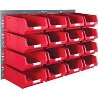 Barton Steel Louvre Panel with Red Bins 641 x 457mm with TC4 Red Bins (16 Pk)