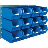 Barton Steel Louvre Panel with Blue Bins 641 x 457mm with TC5 Blue Bins (12 Pk)