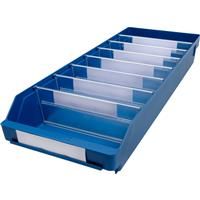 Barton Blue Shelf Bin 600 x 240 x 95mm (15 Pk) Steel