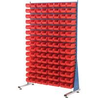 Barton Steel Louvre Panel Starter Stand with Red Bins 1600 x 1000 x 500mm with 120 TC2 Red Bins (120 Pk)