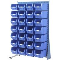 Barton Steel Louvre Panel Adda Stand with Blue Bins 1600 x 1000 x 500mm with 28 TC5 Blue Bins (28 Pk)