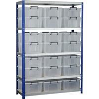Barton Eco 5 Tier Shelving Bay with Storage Containers 1800 x 1200 x 450mm Plastic