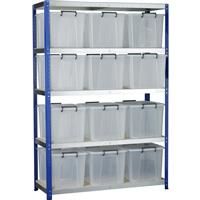 Barton Eco 5 Tier Shelving Bay with Storage Containers 1800 x 1200 x 450mm Plastic