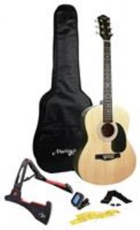 Martin Smith W-101-N-PK  Acoustic Guitar with Guitar Stand Guitar Tuner Guitar Bag Guitar Strap Guitar Plectrums and Guitar Strings Natural